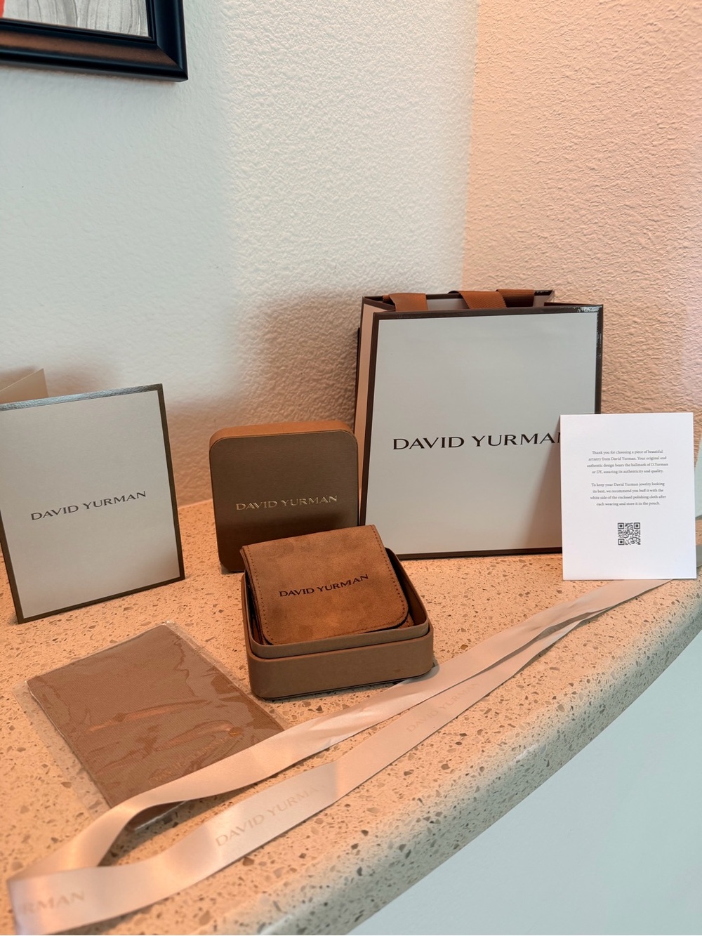 David Yurman Brown Suede Jewelry Travel Case with Branded Box